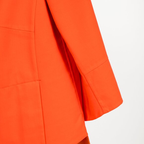 Akris Reversible Firecracker Orange Cotton Trapeze Jacket - Picture 9 of 16
